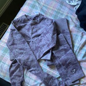 Purple camo gymshark set